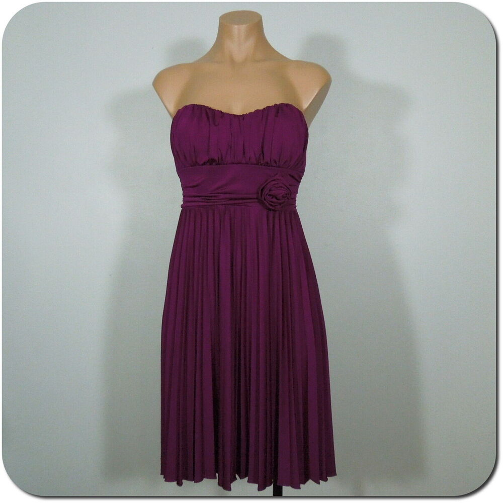 SPECKLESS Formal Dress M MEDIUM Juniors Magenta Strapless Flower Accent